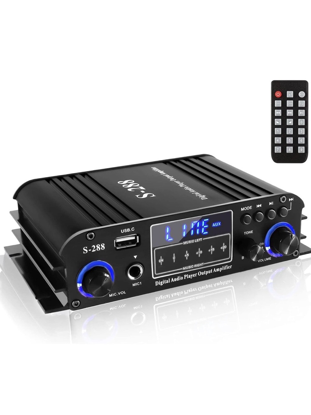 4 Channel Bluetooth 5.0 Stereo Amplifier, 50Wx4, HiFi Receiver - New in Box